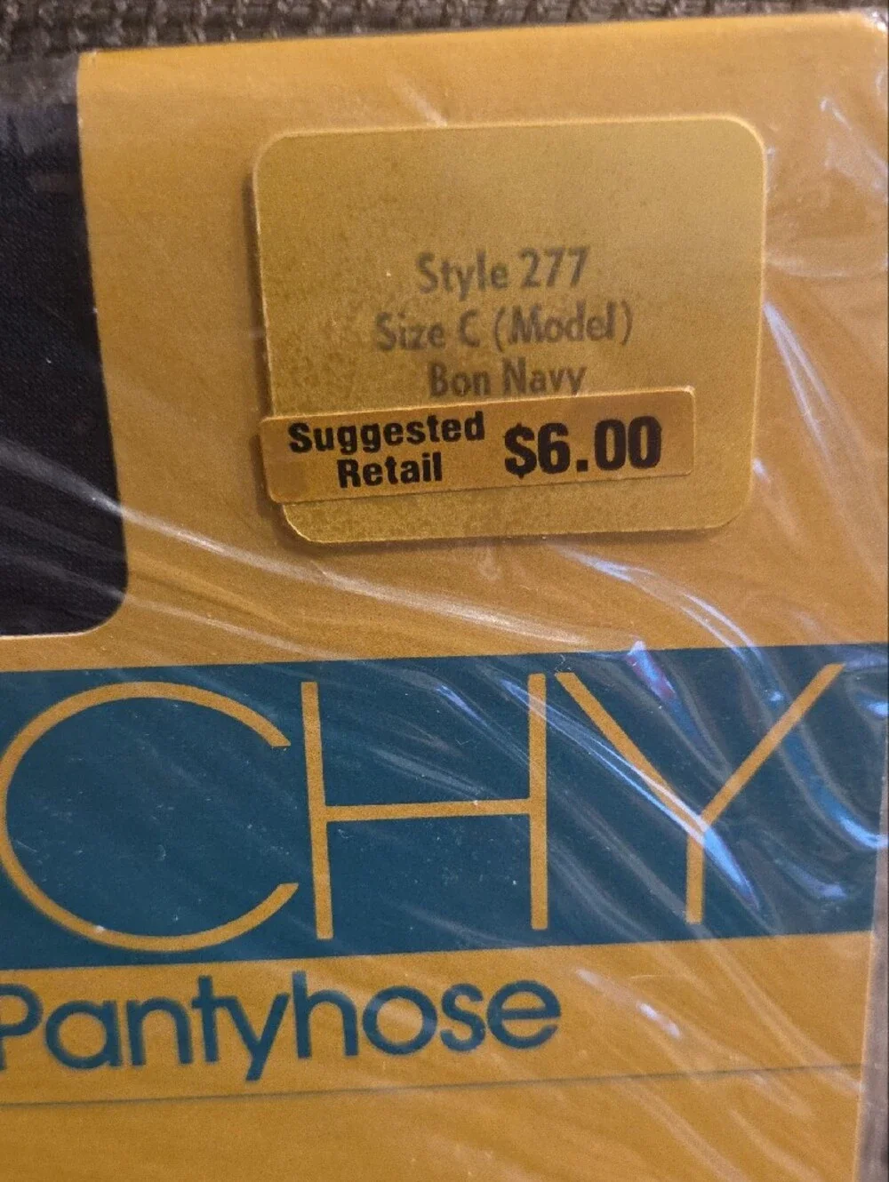 Givenchy Yellow Packaging with Navy Pantyhose Insert